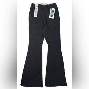 TINSELTOWN Pull-On Frayed-Hem Flare-Leg Denim Jeans